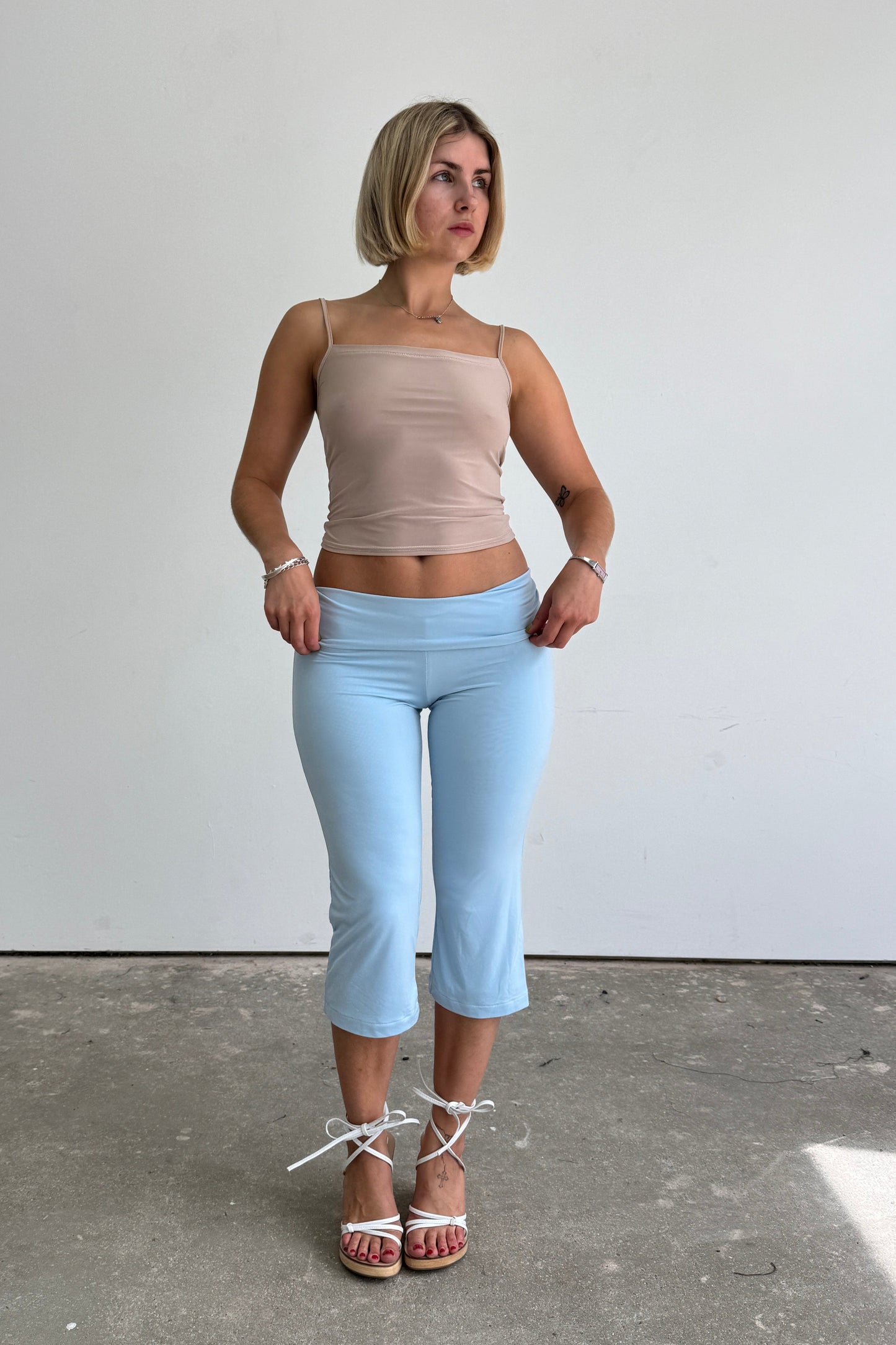 Slinky Capris - Sky