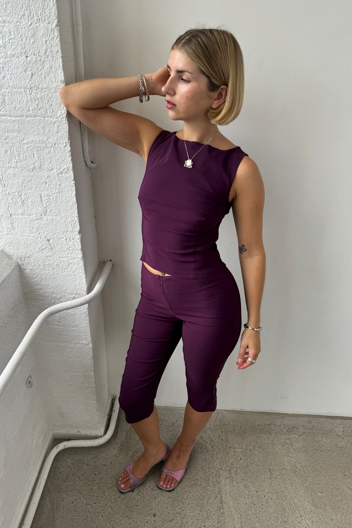 The slim fit capris - Plum