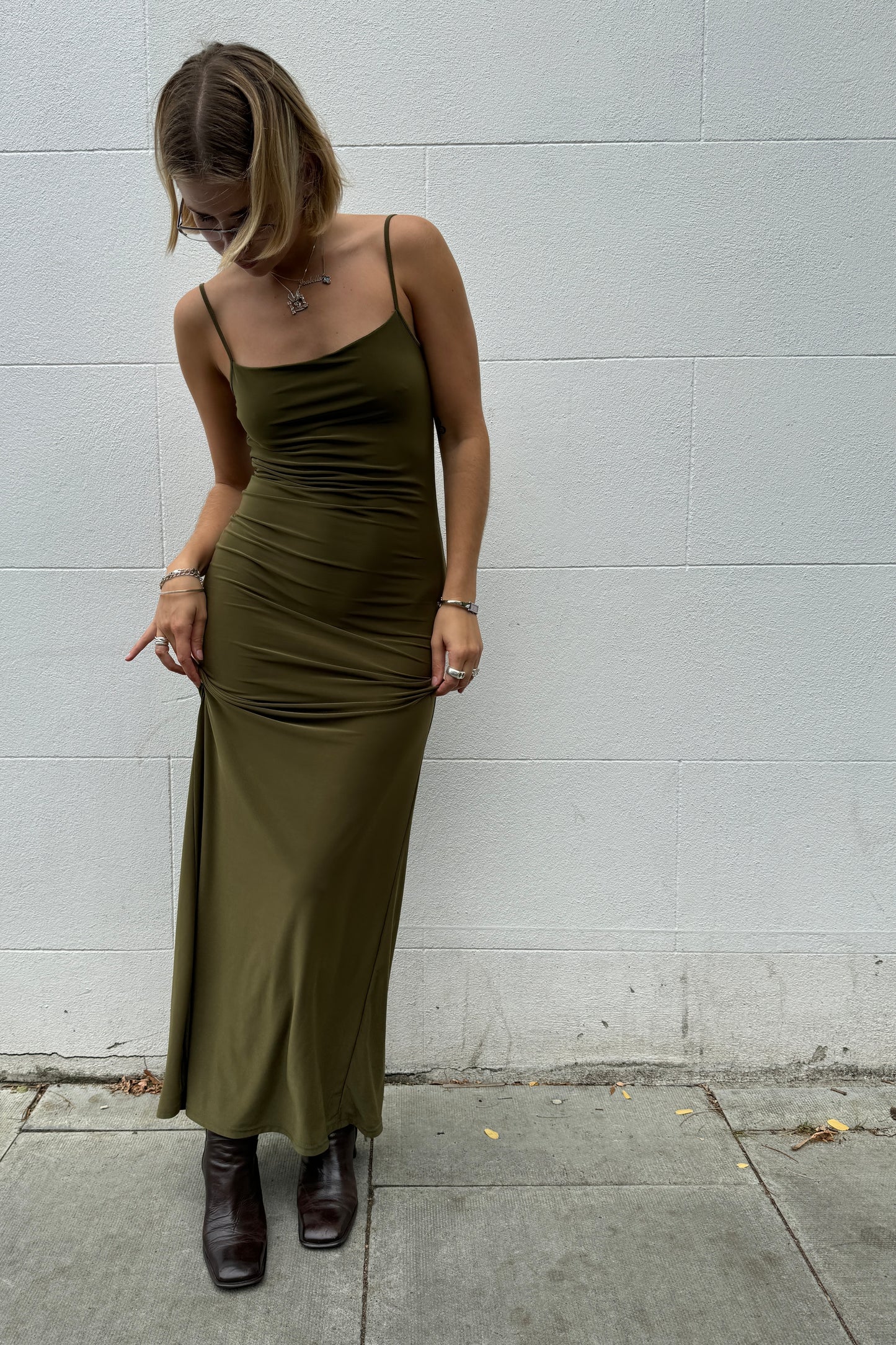 The Slinky Maxi Dress - Khaki