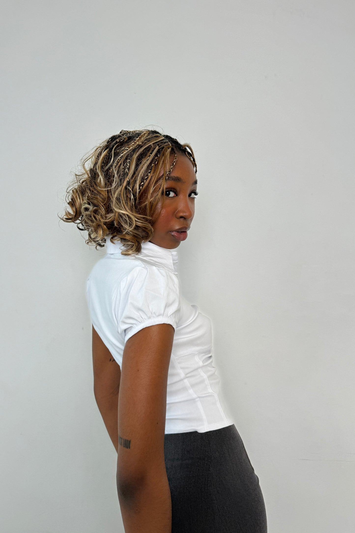 The Cap Sleeve Lindsay shirt - White