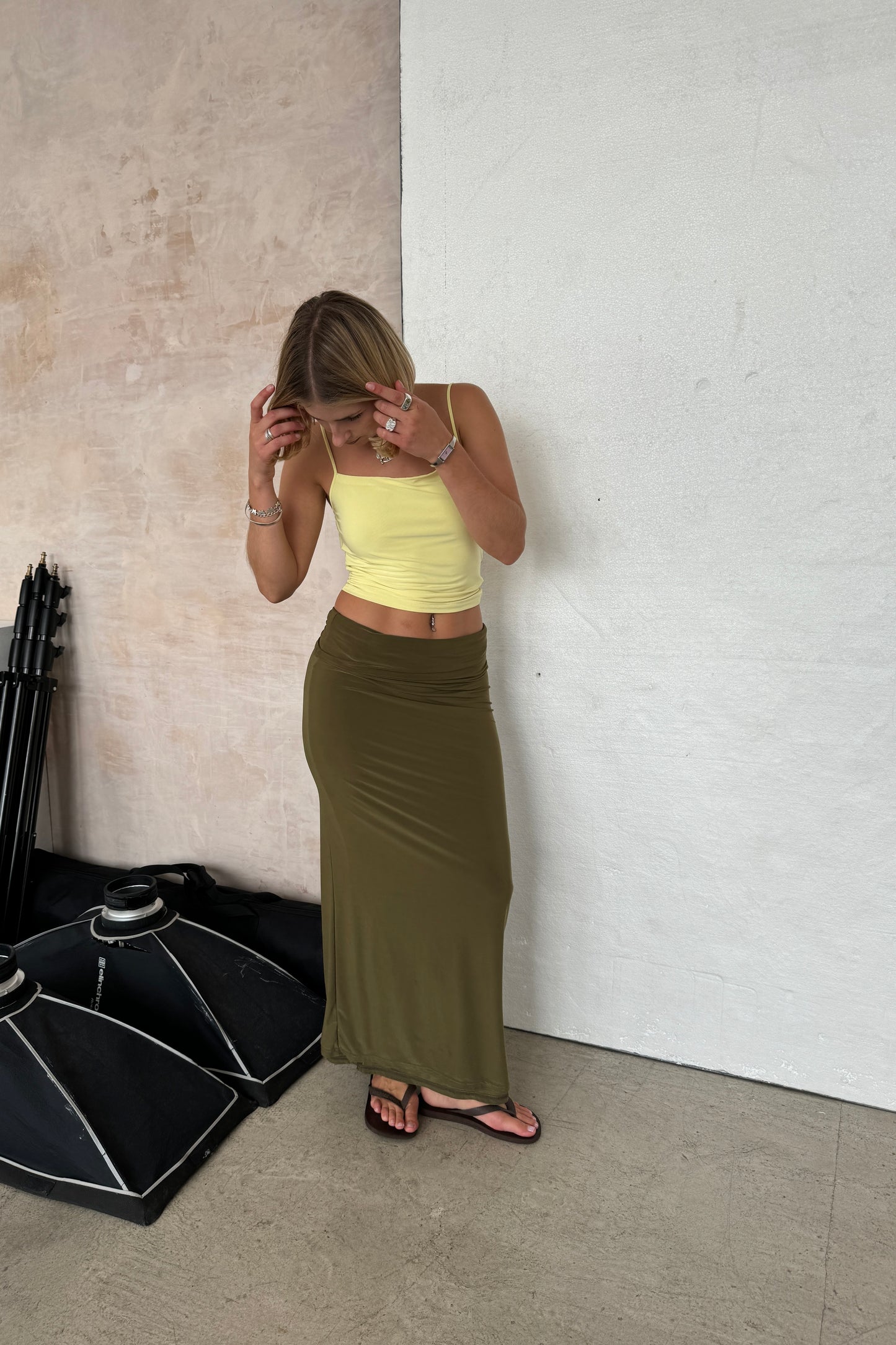The Slinky Maxi Dress - Khaki