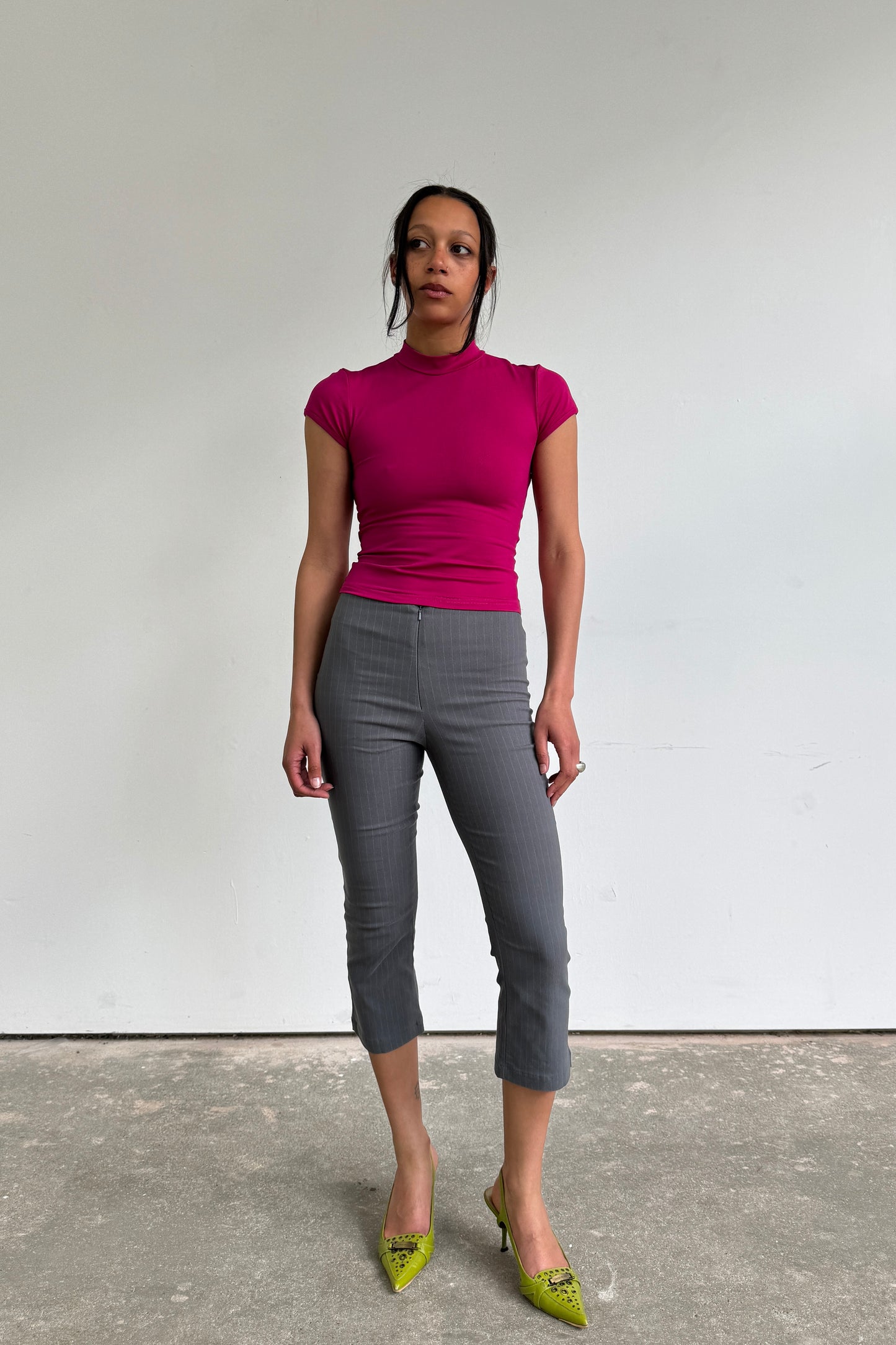 The Mock Neck Top - Berry Pink