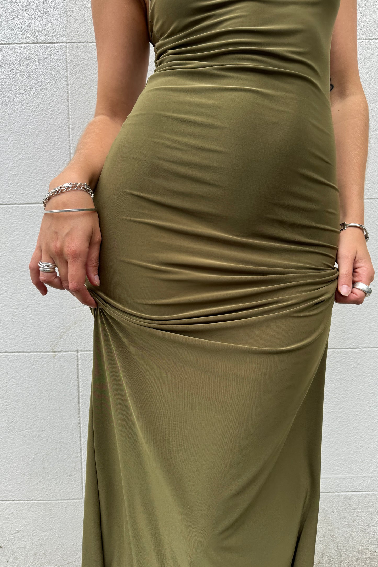 The Slinky Maxi Dress - Khaki