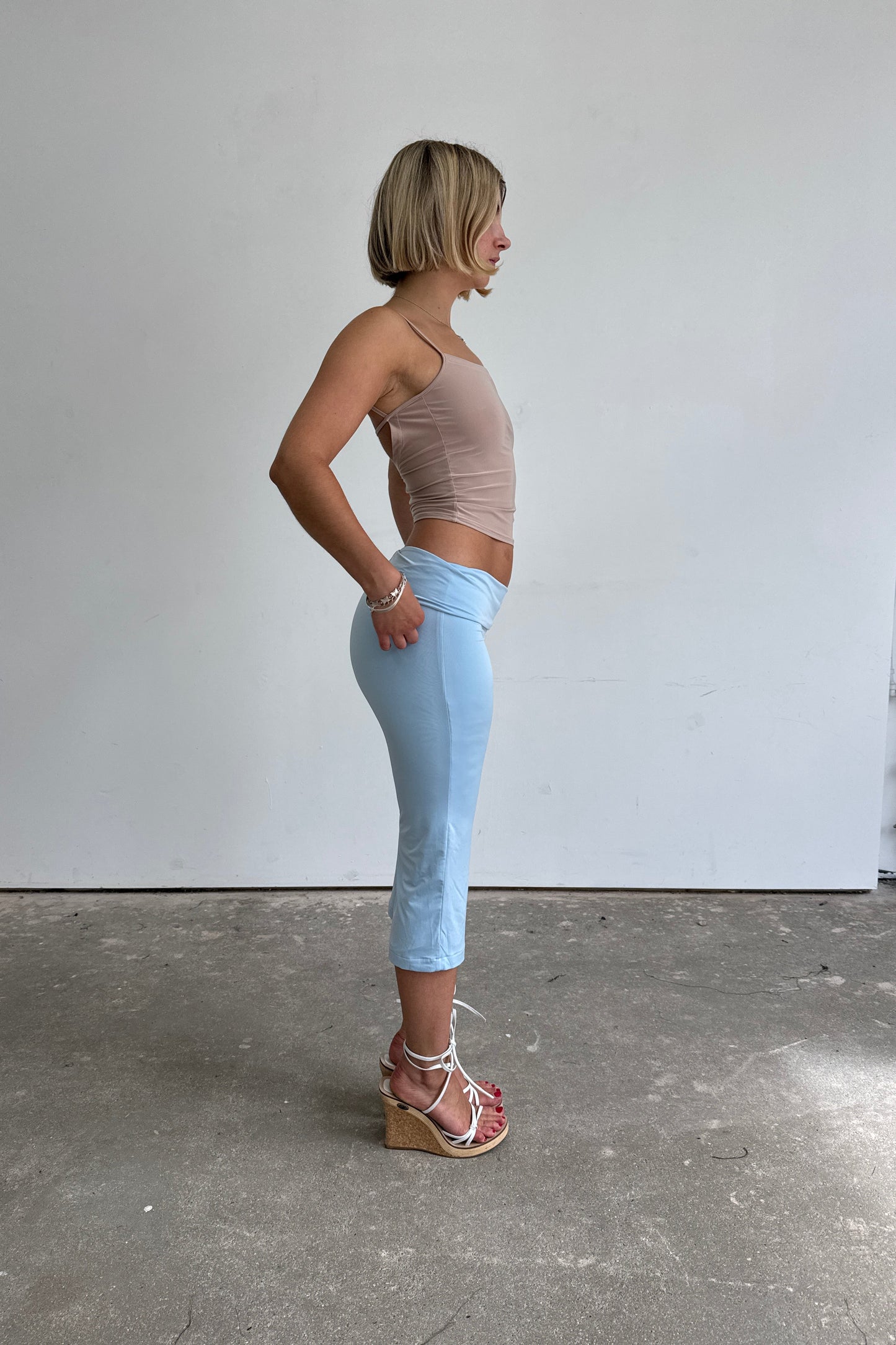 Slinky Capris - Sky