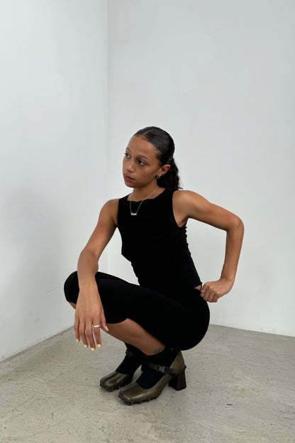 High Neck Top - Black