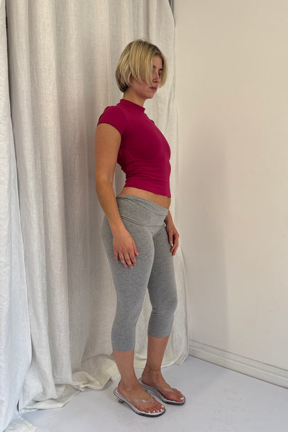 Mock Neck Top - Berry Pink