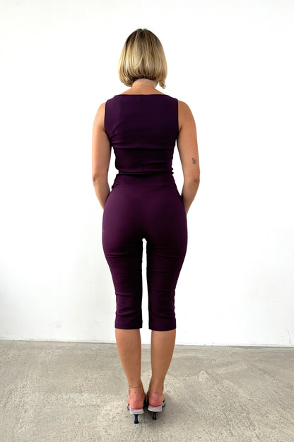 Slim Fit Capris - Plum
