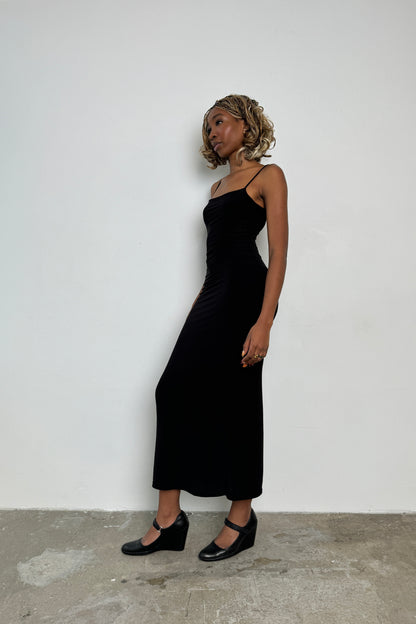 Slinky Maxi Dress - Black