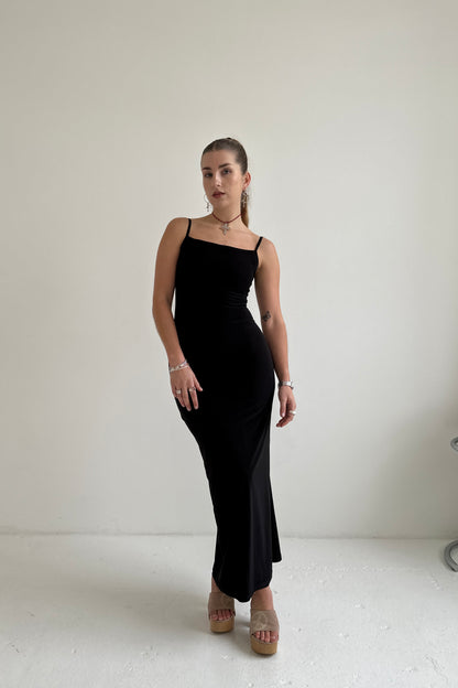 Slinky Maxi Dress - Black
