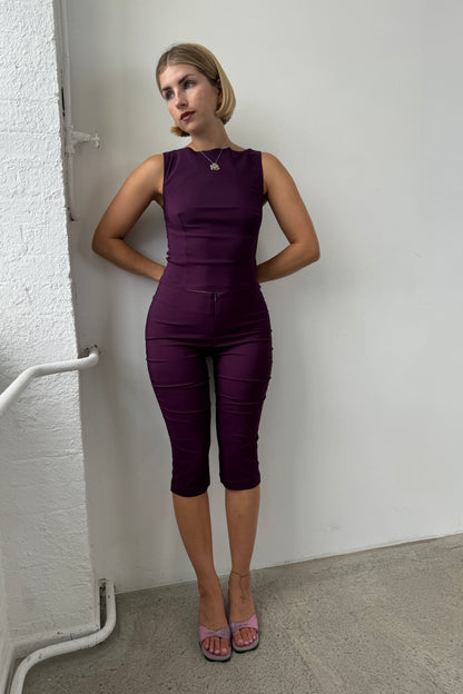 Slim Fit Capris - Plum
