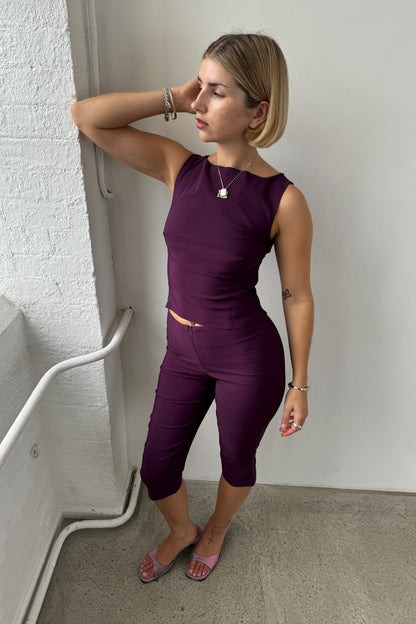 Slim Fit Capris - Plum