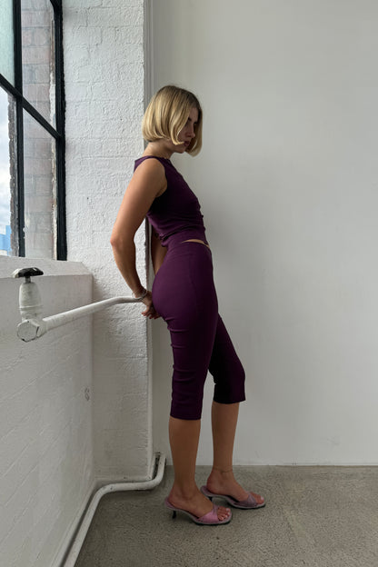 Slim Fit Capris - Plum