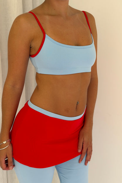Flex Bra - Soft Blue/Cherry