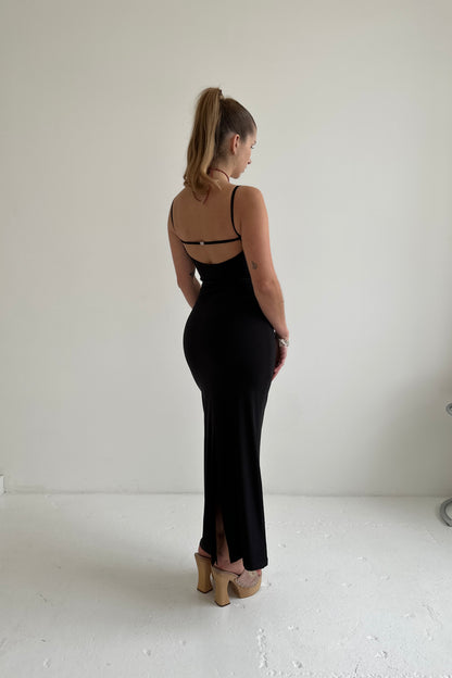 Slinky Maxi Dress - Black