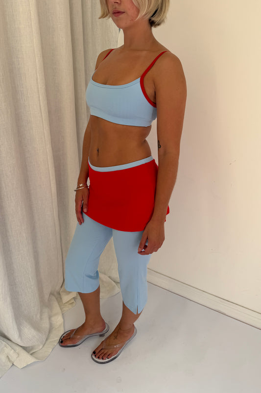 Flex Bra - Soft Blue/Cherry