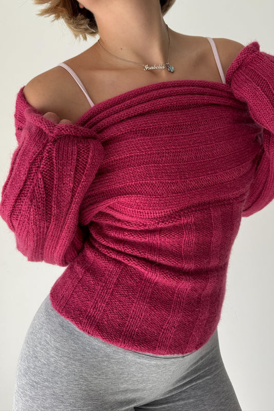 The 2 way knit - raspberry