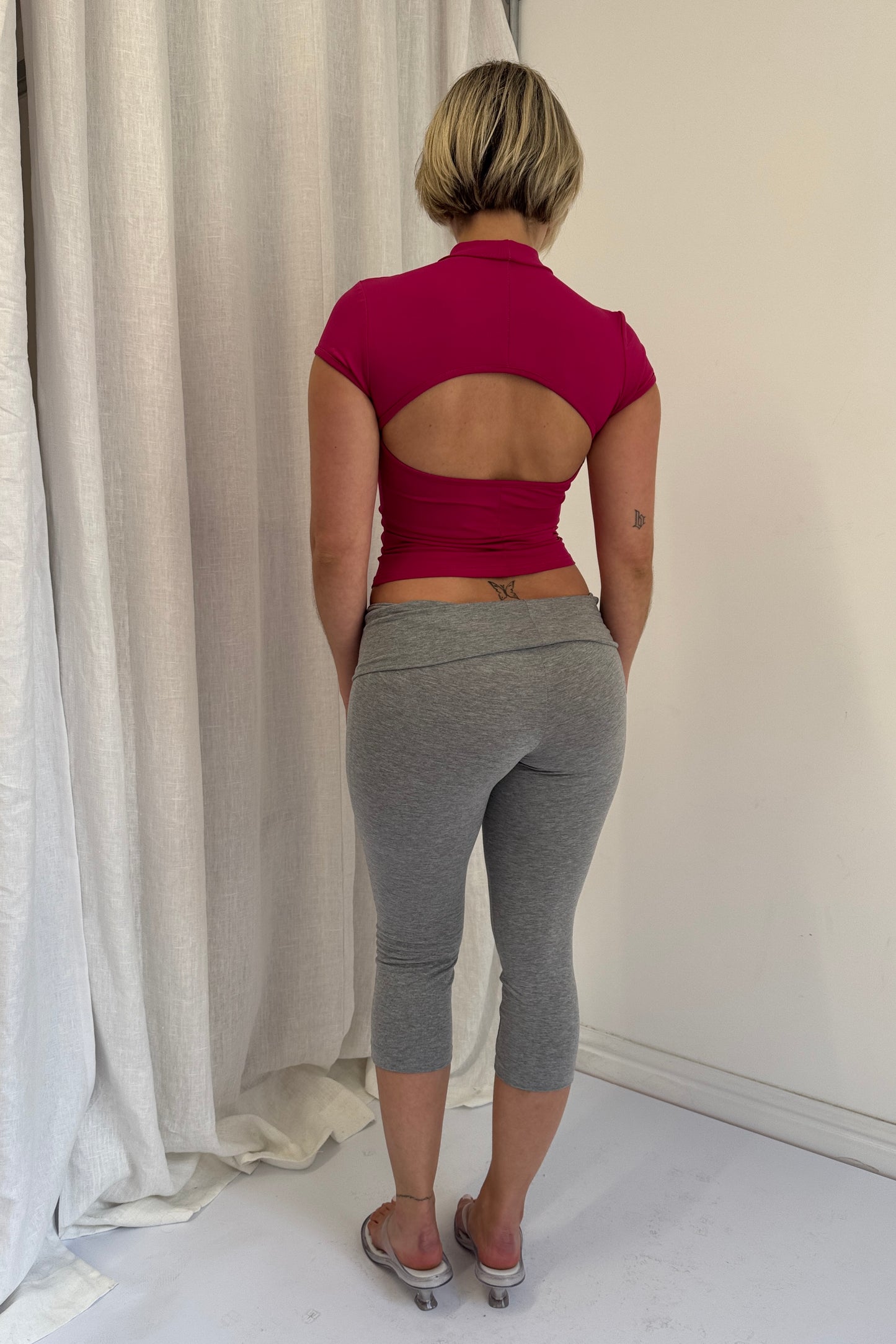 Mock Neck Top - Berry Pink