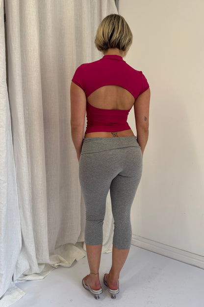 Mock Neck Top - Berry Pink