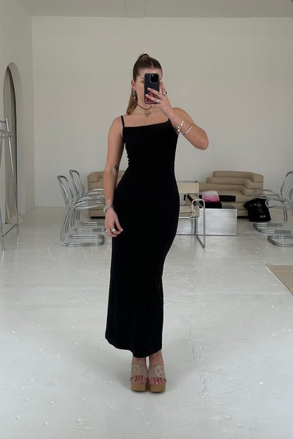 Slinky Maxi Dress - Black