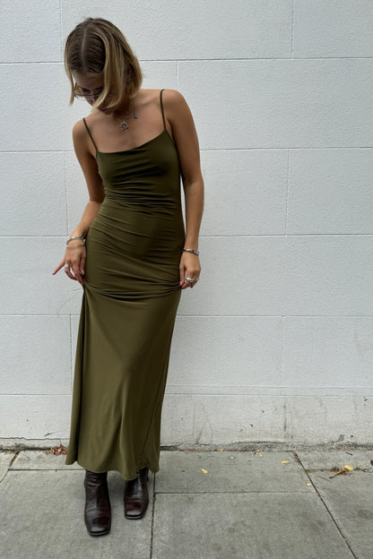 Slinky Maxi Dress - Khaki