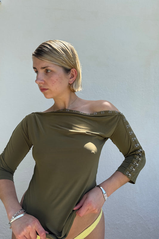 The Hooked top - Olive