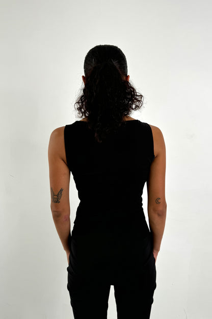 High Neck Top - Black