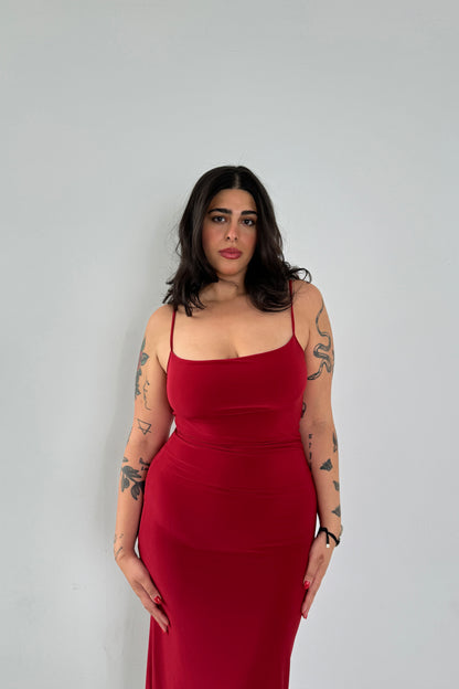 Slinky Maxi Dress - Red