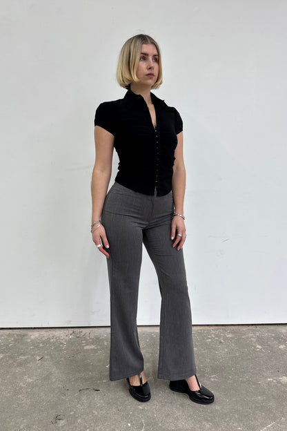 Cap Sleeve Lindsay Shirt -  Black