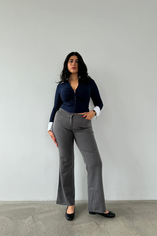 The Lindsay Shirt - Navy Pinstripe