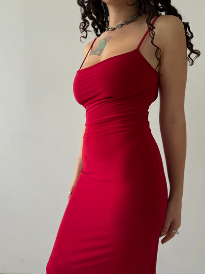 Slinky Maxi Dress - Red