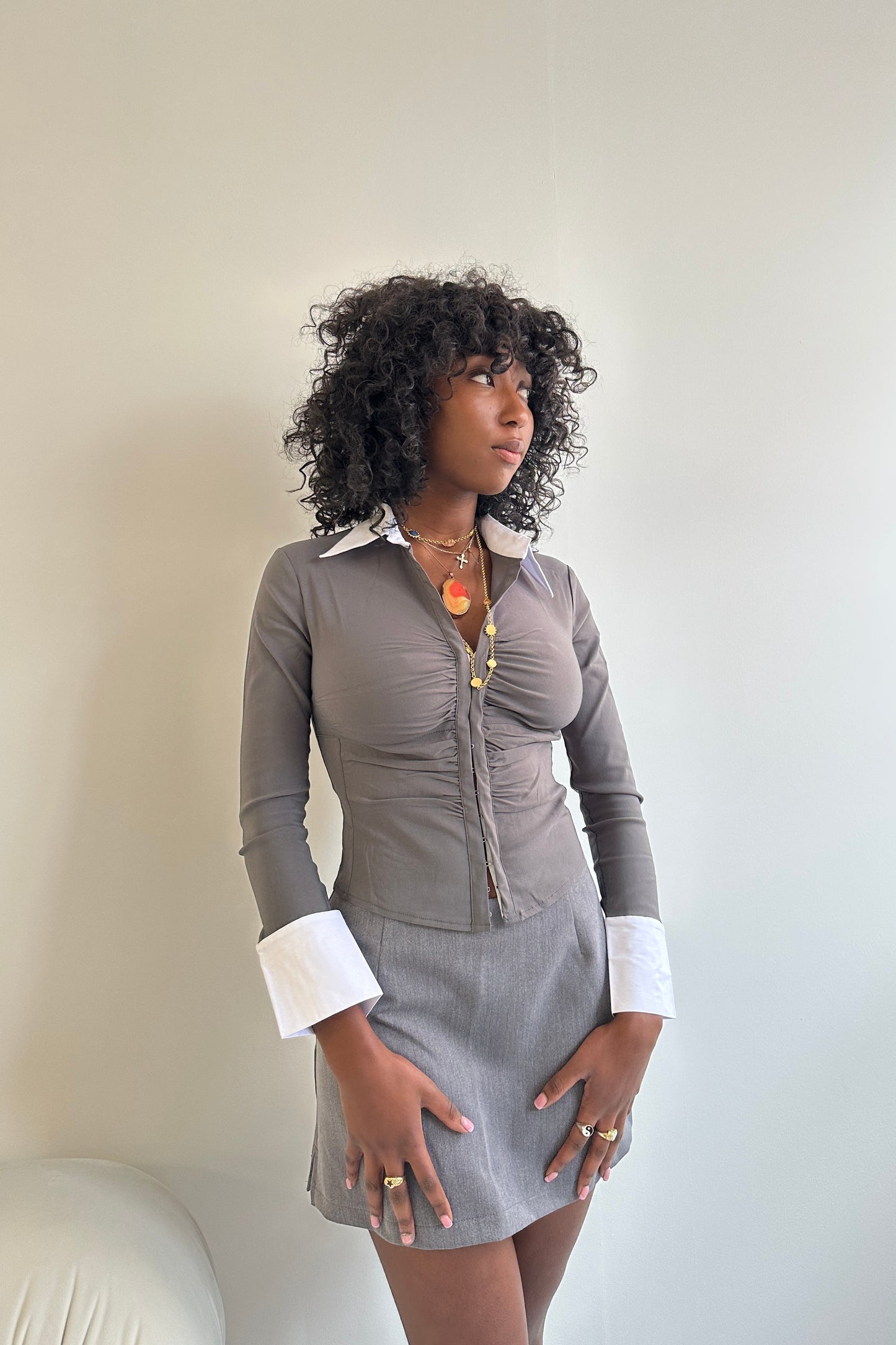 The Elle mini skirt - Grey