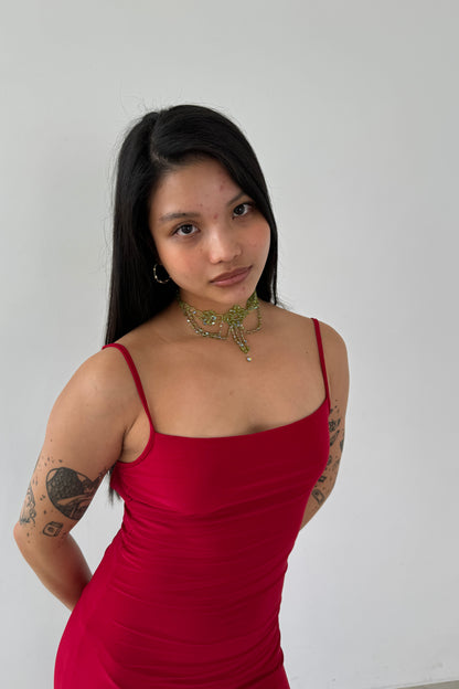 Slinky Maxi Dress - Red