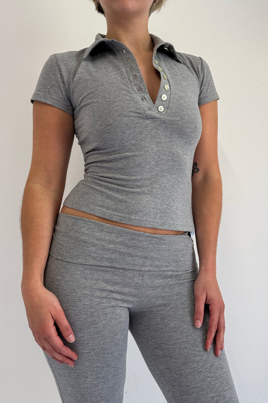 The Polo Top - Grey