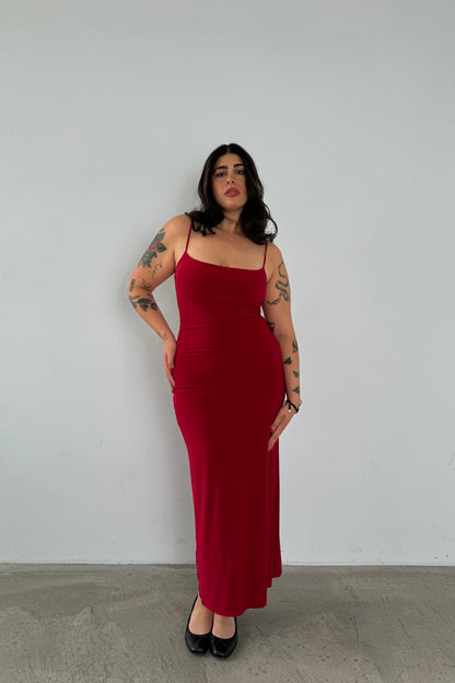 Slinky Maxi Dress - Red