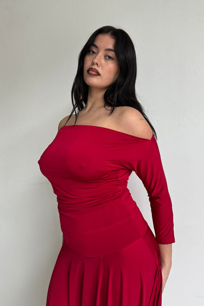 Draped top - Cherry