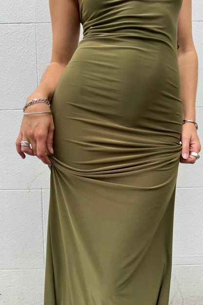 Slinky Maxi Dress - Khaki
