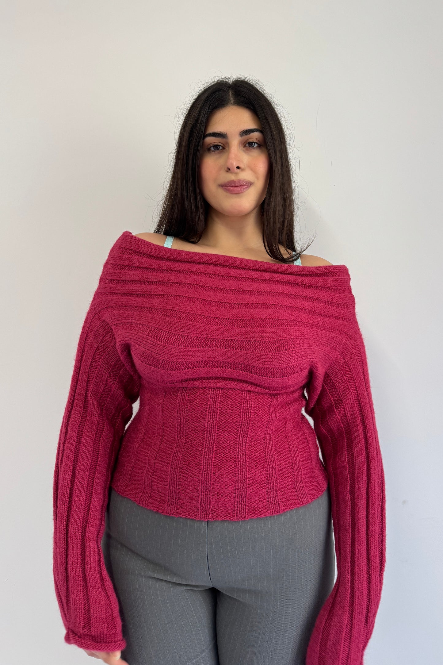 Flared Capris - Slate Pinstripe