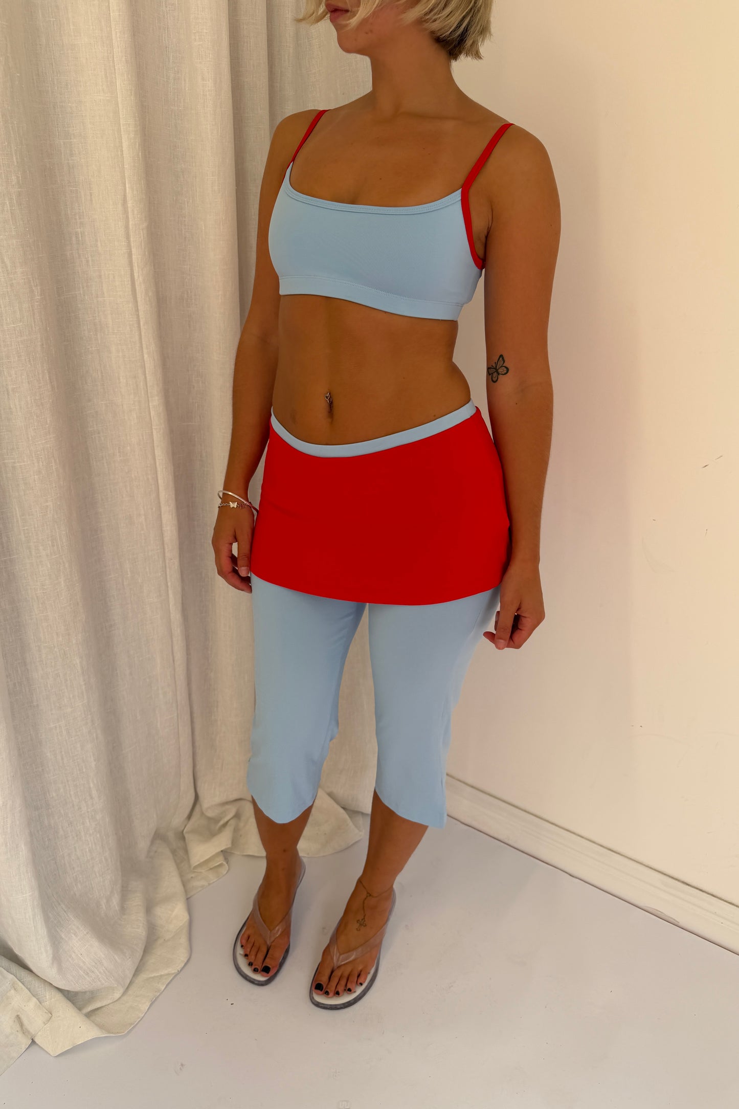 Flex Bra - Soft Blue/Cherry
