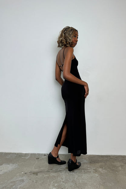 Slinky Maxi Dress - Black
