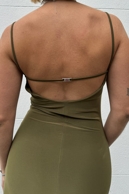 Slinky Maxi Dress - Khaki
