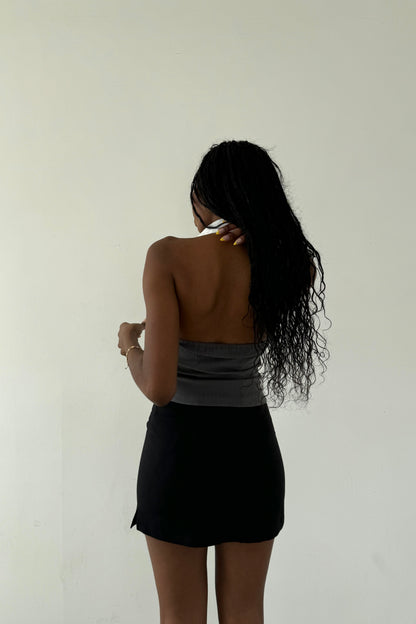 Halter Lindsay - Slate Pinstripe