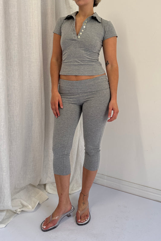 The Polo Top - Grey