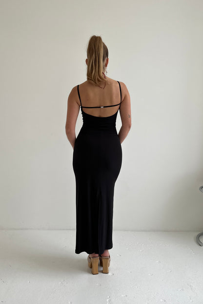 Slinky Maxi Dress - Black